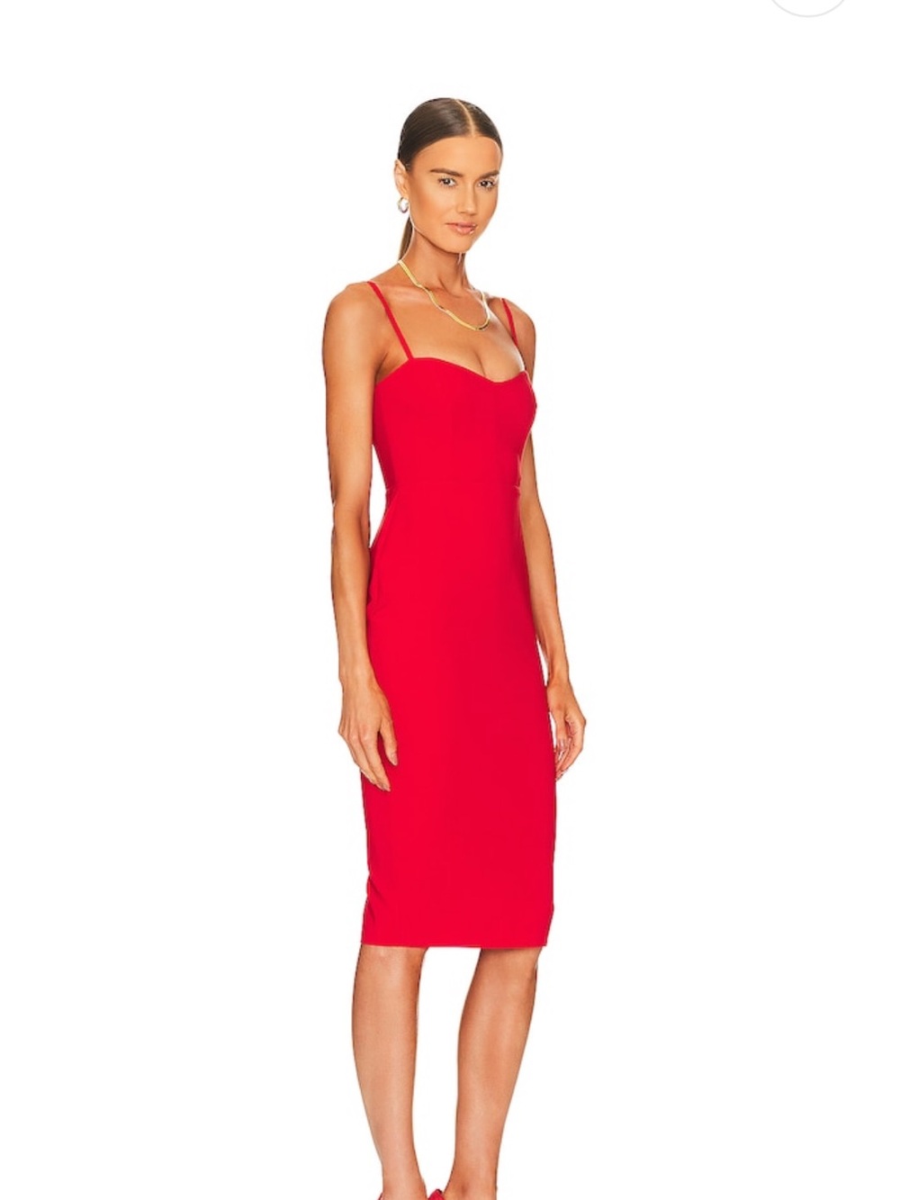 Nookie Red Spaghetti-Strap Midi Dress